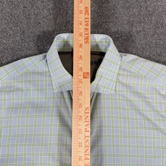 Twillory Shirt Men 16/34-35 Tailored Fit Performance Stretch Nylon Blend Check