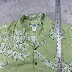 Two Palms Men’s XL Hawaiian Aloha Shirt Green Leaf Print Rayon Made in Hawaii