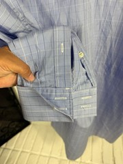 Burberry London Blue Check Dress Shirt 15.5 39 Made in England Cotton
