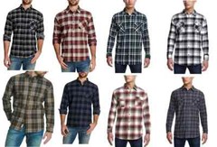 Weatherproof Vintage Men’s Lightweight Plaid Flannel Long Sleeves Shirt VARIETY