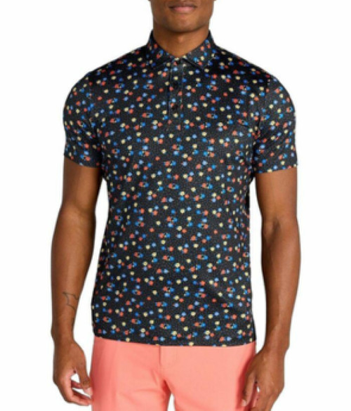 $110 REDVANLY Men’s Leone Polo Shirt – Tuxedo Multi – XLarge – New With Tags