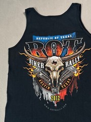 Austin Texas 2012 3D Biker Rally Motorcycle Tank Top Sleeveless Skull T Shirt -M