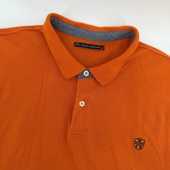 Marithe Francois Girbaud Mens Orange Pique Polo Shirt Short Sleeve MFG Logo XL