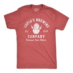 Mens Cupids Brewing Company T Shirt Funny Valentines Day Love Potions Tee for
