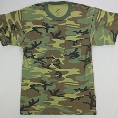 Rothco Woodland Camo Shirt Men’s Large Outdoors Hunting Woodlands Lightweight