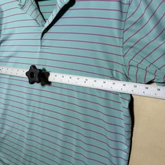Peter Millar Polo Shirt Mens Large Blue Pink Striped Golf Performance Stretch