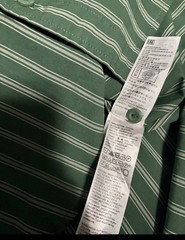Levis Men’s Long Sleeve Relaxed Fit Button Down Crop Green Striped Shirt L