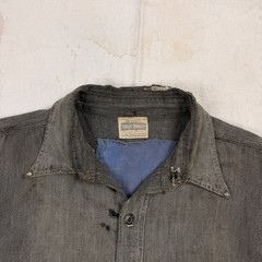 Vintage 30s Montgomery Ward Salt And Pepper Chambray Work Shirt Men’s Size XL