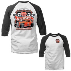 Hot Rod Legendary Classic Vintage Car Vehicle 3/4 Sleeve Raglan