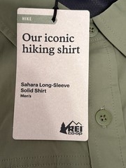 REI Co-op Sahara Men’s Medium Shirt Sage Green Long Sleeve Hiking UPF 50+ NWT