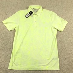 Adidas Gold Polo Shirt Mens Medium Printed Yellow New Ult365 HZ0444