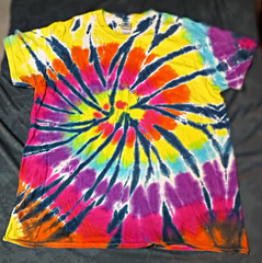 Colortone Men’s Multicolor Tie-Dye T-Shirt Cotton Jersey Crew Neck M Regular