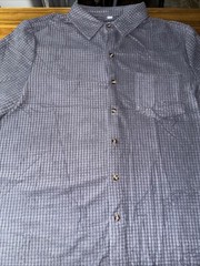 Small Men’s Grey Short Sleeve Shirt China Made All Cotton Grey Button Up