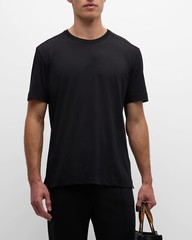New ZEGNA Men’s Pure Cotton Crewneck T-Shirt in Solid Black UE360A8 – US42 (M/L)