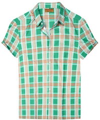 LA LEELA Mens Short Sleeve Button Down Plaid Men’s Shirt XL Checkered, Green