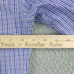 Roundtree & Yorke Gold Label Dress Shirt Mens 14.5 Blue Check Slim Non Iron