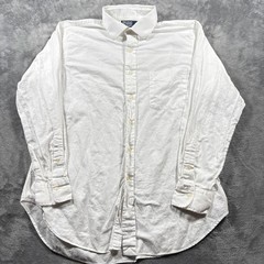 Polo Ralph Lauren Dress Shirt Mens 17 34-35 White Cotton Pleated Formal Classic