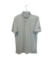 Johnnie O Polo Shirt Men’s Medium Geometric Polyester Stretch UPF 50 Golf Casual