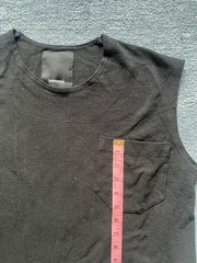 Assembly New York Sleeveless Black Cotton Shirt Size Medium