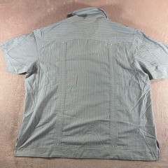 Panabrisa Mens Guayabera Shirt 2XL Beige Short Sleeve 4 Pocket Button Up