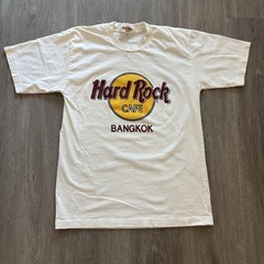 Vintage Hard Rock Cafe Bangkok Thailand 90s Y2K White Tee Shirt Medium