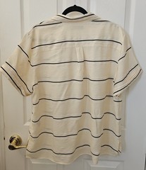 Lauren Ralph Lauren Women’s XL Cotton Striped Button-Up Shirt Cream/Black