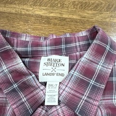 Lands’ End Blake Shelton Men’s 3XL/T Big & Tall Red Plaid Button-Up Shirt