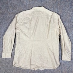 Uniqlo Shirt Mens Large Beige Cotton Linen Band Mandarin Collar 331-464933