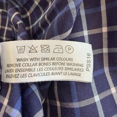 Thomas Pink Men’s Blue & White Plaid Cotton Dress Shirt, 15.5 neck 34 sleeve, EU