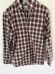 J Crew Tartan Secret Wash Shirting Mens Plaid Shirt Organic Cotton Slim Size S