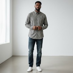 Southern Tide Men’s XL Green Blue White Plaid Stretch Woven LS Button-Down