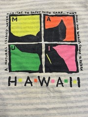 VINTAGE 90’s Maui Hawaii Whale Striped Shirt Mens Large