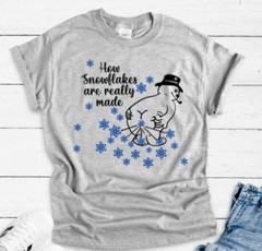 How Snowflakes Are Really Made, Winter, Gray, Unisex Short Sleeve T-shirt