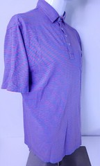 Johnnie O Hanging Out Mens Sz Medium Casual Beach Surfing Polo Blue Red Striped