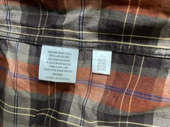 TASSO ELBA Mens L 16-16.5 Plaid Button Up Shirt Suede Elbow Patches Cotton Brown