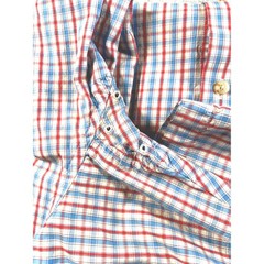 Ariat Pro Series Mens Medium Red White Blue Plaid Short Sleeve Button Down Shirt