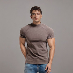Men’s Muscle Slim Fit T Shirt Streetwear Solid Colors Gym High Neck
