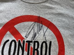 Vintage Eddie Money Shirt Mens XL Gray No Control Autographed Signed Y2K 2000s