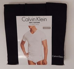 3 CALVIN KLEIN V NECK SIZES S M L XL 2XL BLACK WHITE GRAY COTTON T-SHIRTS NWT