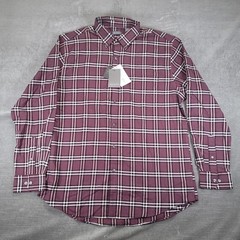 Van Heusen Soft Touch Mens Regular Fit Plaid Button Up Shirt Large New