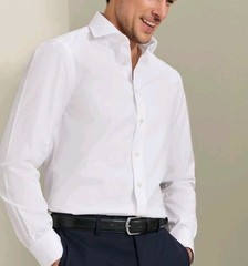 NWT Charles Tyrwhitt White Classic Fit Non-Iron Dress Shirt 16.5 35 Twill Cotton