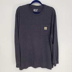Carhartt Loose Fit Long Sleeve Pocket T-Shirt Mens XL Gray Heather K126 Cotton