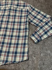 Supreme Mens Medium Blue Plaid Button Down Long Sleeve 100% Acrylic