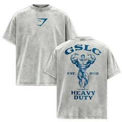 Men’s Heavy Duty Gold’s Gym Oversize Washed Crewneck Gym Tee – Premium Athletic