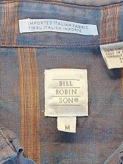 Bill Robinson 100% Italian Linen Shirt Long Sleeve Blue Button Up Mens Medium