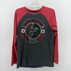Fifth Sun Star Wars Darth Vader Dark Side Sith Raglan Tee Mens Medium Grey Red