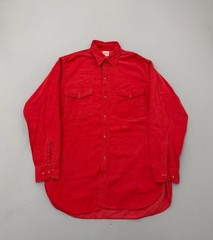 Vintage JC Penneys Sanforized Red Chamois Work Shirt 50s 60s Medium Gussets