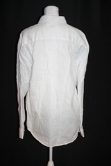 Bohio Men Linen Fancy Guayabera Style Shirt for Men White Embroidered Size Large