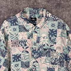 O’Neill Shirt Mens 2XLT Modern Fit Button Up Floral Hawaiian Beach Patchwork