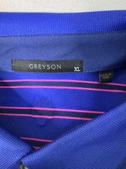 Greyson Mens XL Blue & Pink Striped Performance Polo